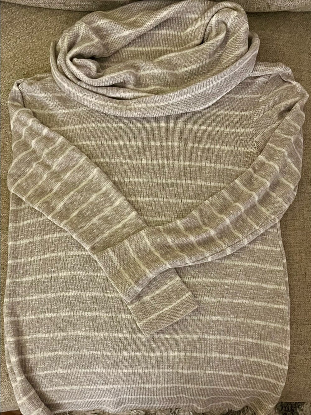 Eddie Bauer Lightweight Striped Sweater Size M Neutral Cozy